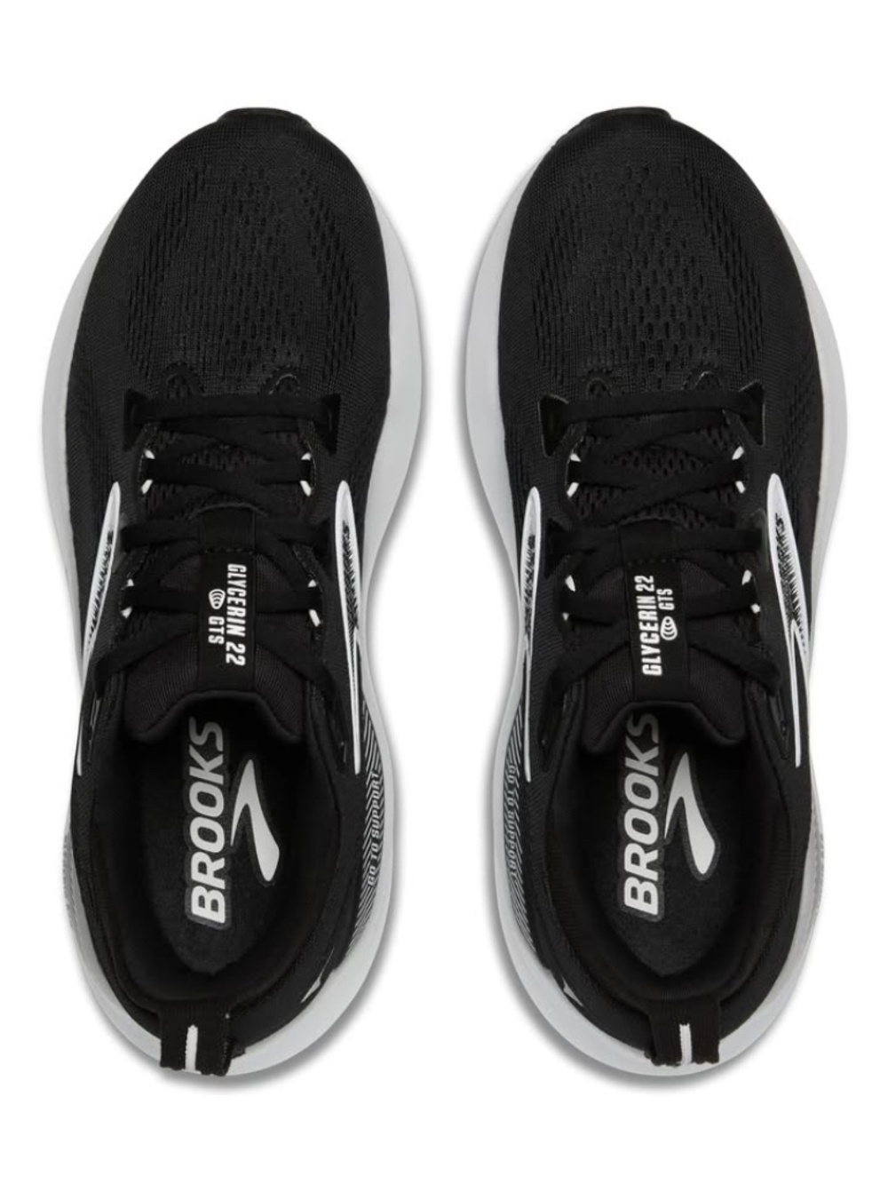 Brooks MEN'S GLYCERIN GTS 22 - D - BLACK/WHITE Size 8,5